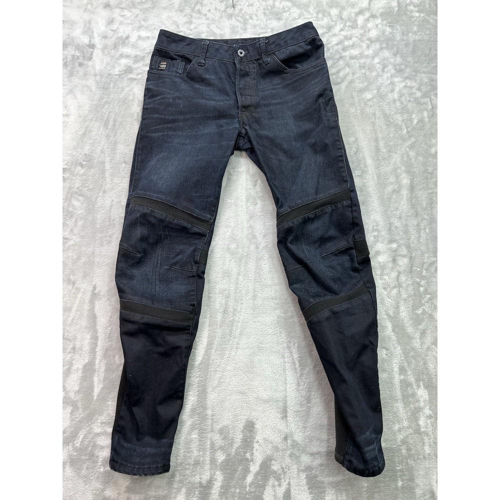 G-STAR Raw MOTAC Jeans 29X 30 Deconstructed 3D Slim Button Fly Dark Blue Moto